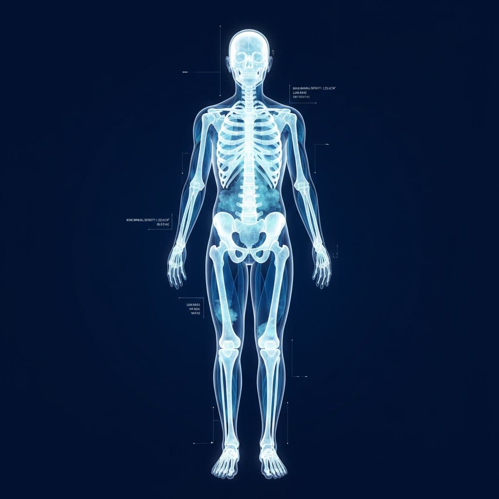 A DEXA full-body composition render